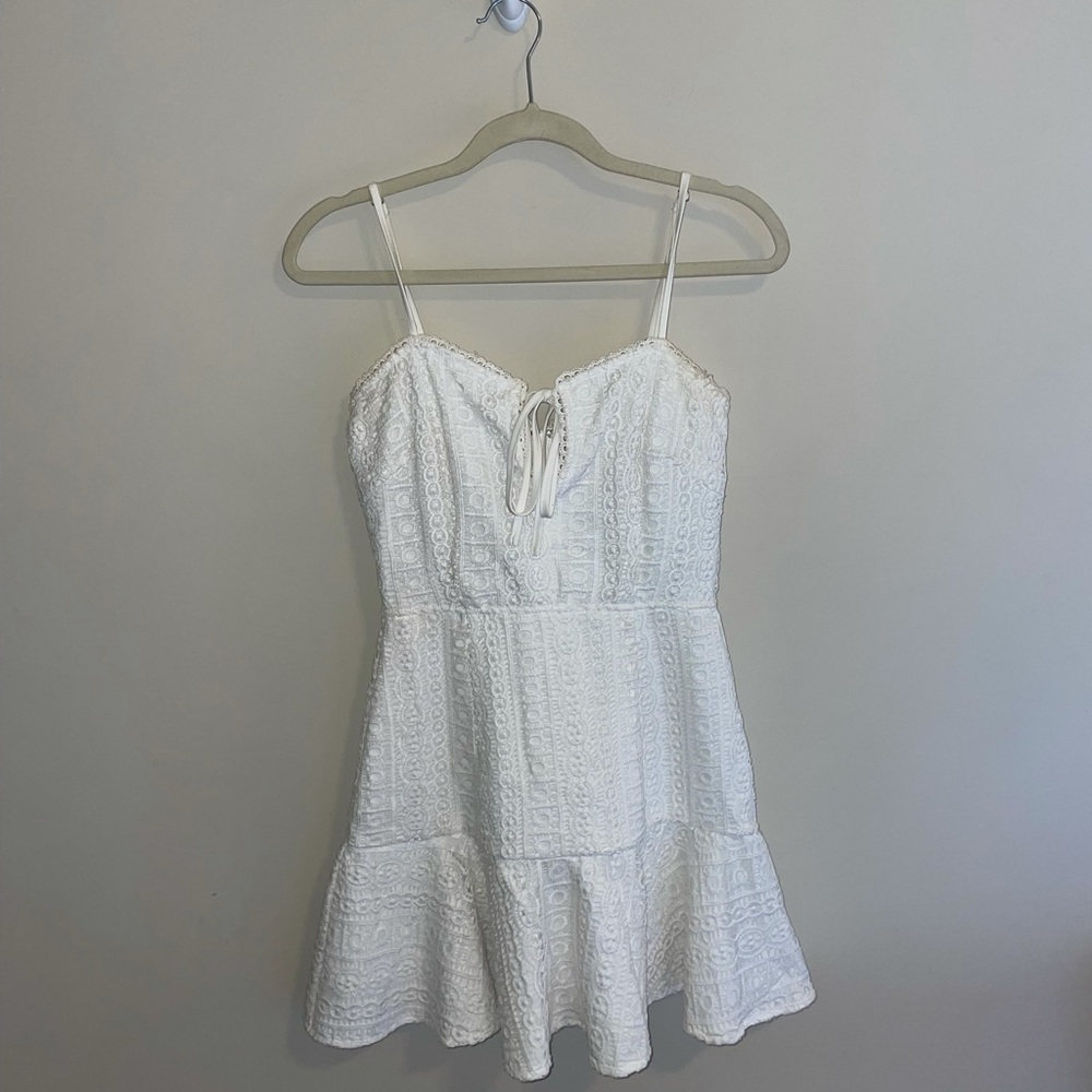 Superdown Del Crochet Keyhole Dress